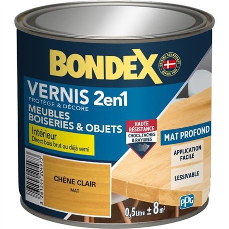 Vernis bois chene clair mat - BONDEX - 0
