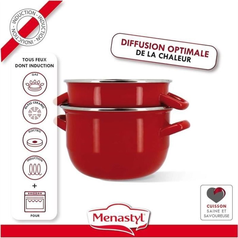 Image secondaire de Marmite a moule - MENASTYL - 3645562 - En acier émaillé - Noir - 18 cm - 2,7 litres - Tous feux dont induction