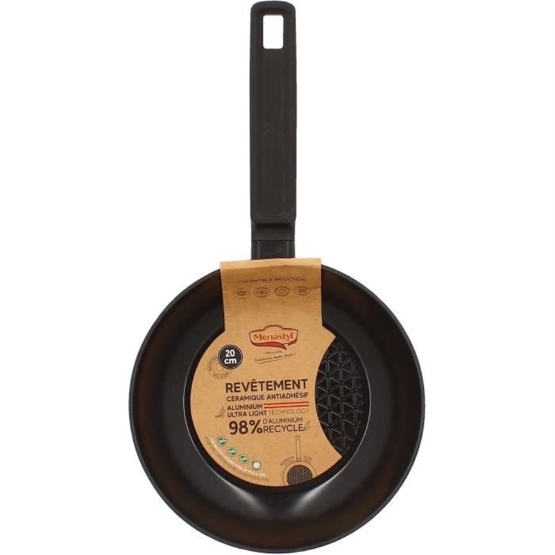 Image secondaire de Poele - MENASTYL - 6020635 - En aluminium forgé - 20 cm - Noir - Tous feux dont induction