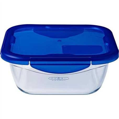 Boîte carrée avec couvercle - PYREX - 1451030 - 16 cm-800 ml - Cook & Go - Base en verre borosilicate