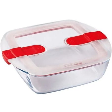 Boîte rectangulaire avec couvercle - PYREX - 1451021 - 20 x 17 cm - 1 L - Cook & Heat - Base en verre borosilicate