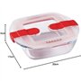 Boîte rectangulaire avec couvercle - PYREX - 1451021 - 20 x 17 cm - 1 L - Cook & Heat - Base en verre borosilicate