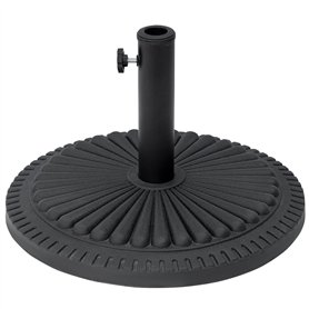Outsunny Pied de Parasol Base de lestage Parasol Rond Ciment HDPE Motif Rosace Ø 49 cm Poids Net 14 Kg Noir