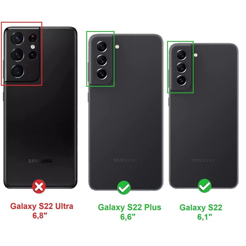 Image secondaire de PHONILLICO Protection Caméra pour Samsung Galaxy S22 5G / S22 PLUS 5G [Lot de 2] Verre Trempé Lentille Appareil Photo Arrière Fi