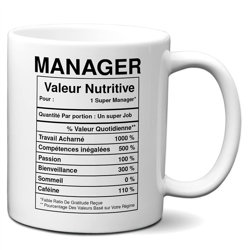 L'Esprit Des Anges Tasse-Mug Collègue-Manager Valeur Nutritive - Idée Cadeau Patron Travail Nouveau Job