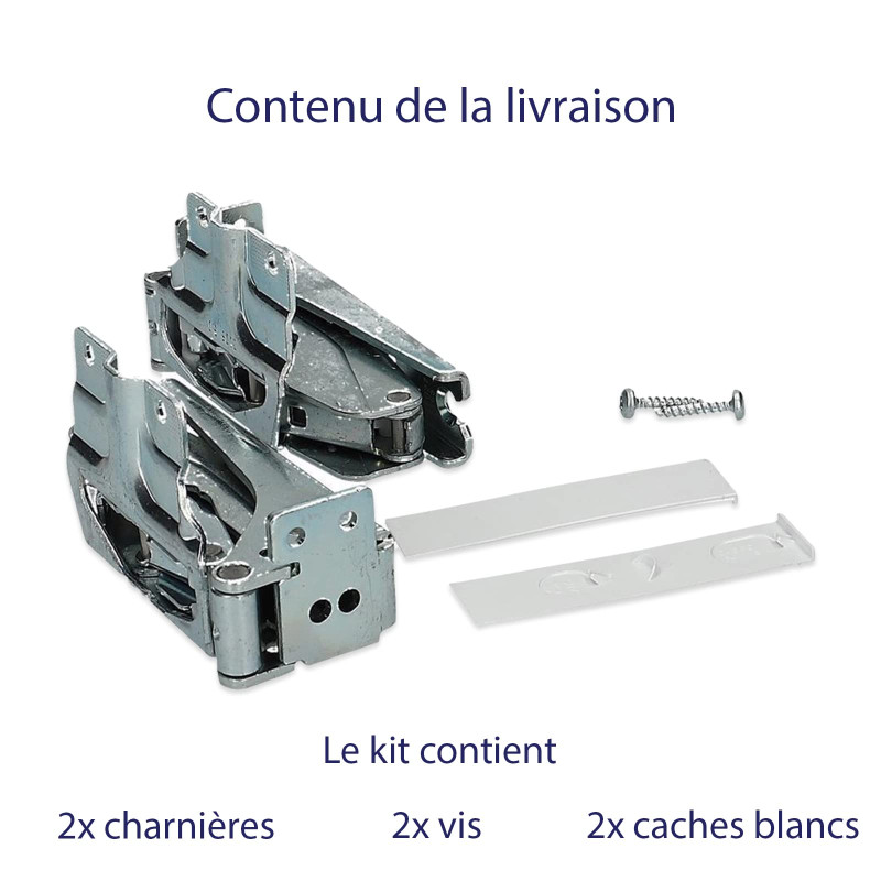 Image secondaire de 2x Charnières de porte réfrigérateur compatibles avec Bosch Balay Gaggenau Miele Neff Siemens De Dietrich 00481147 481147