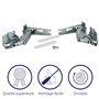 2x Charnières de porte réfrigérateur compatibles avec Bosch Balay Gaggenau Miele Neff Siemens De Dietrich 00481147 481147