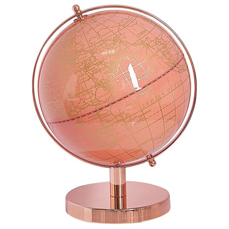 Globe Terrestre Rose pour Salon Chambre ou Bureau s'Adapte à Tout Type de Décoration d'Intérieur Moderne et Traditionnel Beliani