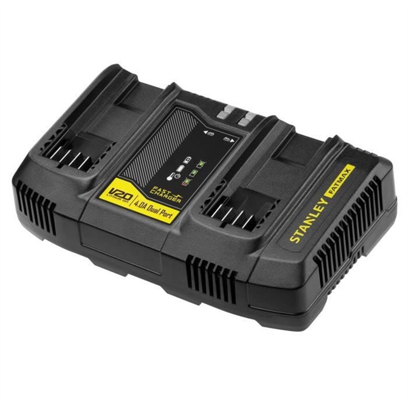 Double Chargeur - 18V 4A - Compatible avec toutes les batteries de la génération Gamme V20 - STANLEY FATMAX, SFMCB24-QW