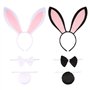 Lot de 2 Ensemble Déguisement de Lapin Serre-tête d`oreille de lapin+Cravate en forme de nœud papillon + Queue en Peluche Costum