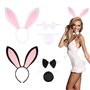 Lot de 2 Ensemble Déguisement de Lapin Serre-tête d`oreille de lapin+Cravate en forme de nœud papillon + Queue en Peluche Costum