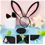 Lot de 2 Ensemble Déguisement de Lapin Serre-tête d`oreille de lapin+Cravate en forme de nœud papillon + Queue en Peluche Costum