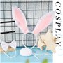 Lot de 2 Ensemble Déguisement de Lapin Serre-tête d`oreille de lapin+Cravate en forme de nœud papillon + Queue en Peluche Costum