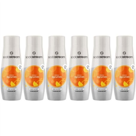 Concentrés SODASTREAM - Lot de 6 concentrés Agrumes sans sucres - Jusqu'a 54L de boissons - 440 ml