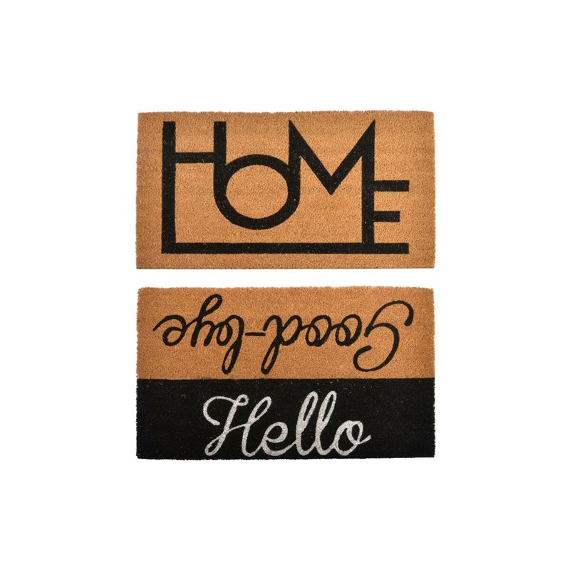 Paillasson DKD Home Decor Noir Marron Caoutchouc (75 x 45 x 1,5 cm) (2 Unités)