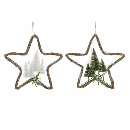 Décorations de Noël DKD Home Decor Rotin (2 pcs) (43 x 10 x 43 cm)