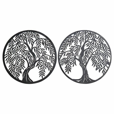 Décoration murale DKD Home Decor Arbre Métal (2 pcs) (40 x 1 x 40 cm)