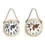 Horloge Murale DKD Home Decor Noir Marron Corde Bois MDF Mappemonde (2 pcs) (50 x 4 x 50 cm)
