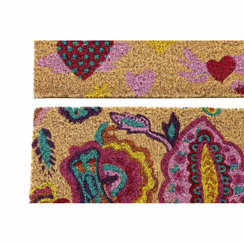 Image secondaire de Paillasson DKD Home Decor Caoutchouc Multicouleur 2 Unités Fibres de coco (60 x 40 x 1,5 cm)