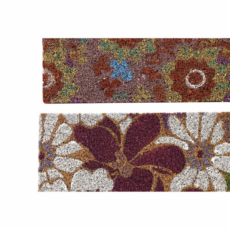 Image secondaire de Paillasson DKD Home Decor Caoutchouc Multicouleur 2 Unités Fibres de coco (60 x 40 x 1,5 cm)