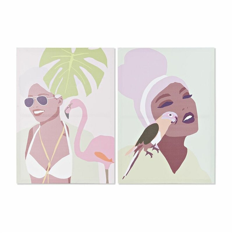 Cadre DKD Home Decor Tropical (50 x 1,8 x 70 cm) (2 Unités)