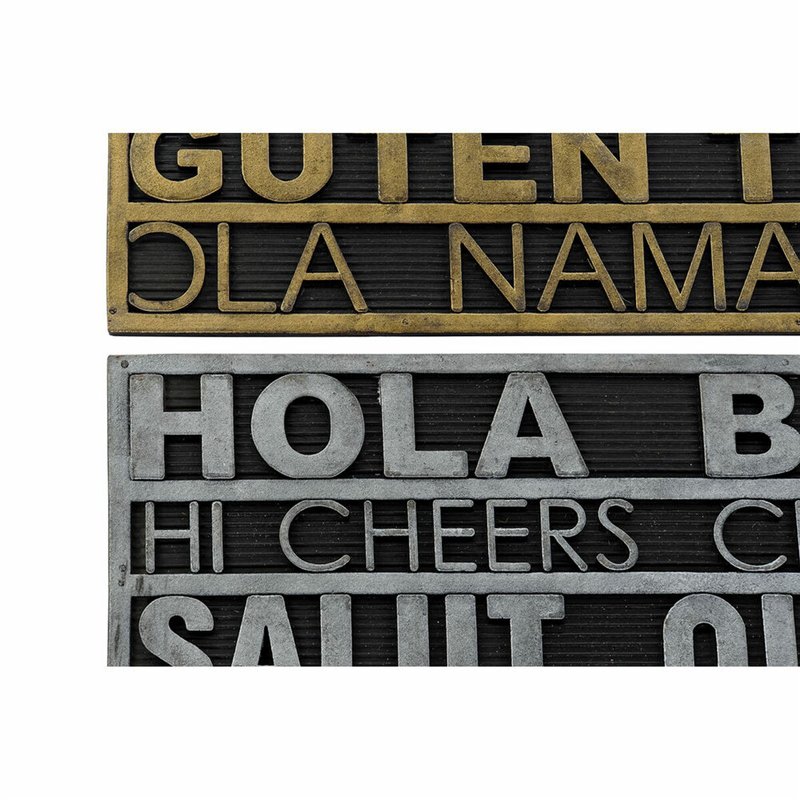 Image secondaire de Paillasson DKD Home Decor Argenté Doré Caoutchouc 2 Unités Urbaine (75 x 45 x 0,5 cm)