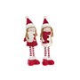 Figurine Décorative DKD Home Decor Noël Poupée Polyester Filles (11 x 7 x 43 cm) (2 Unités)