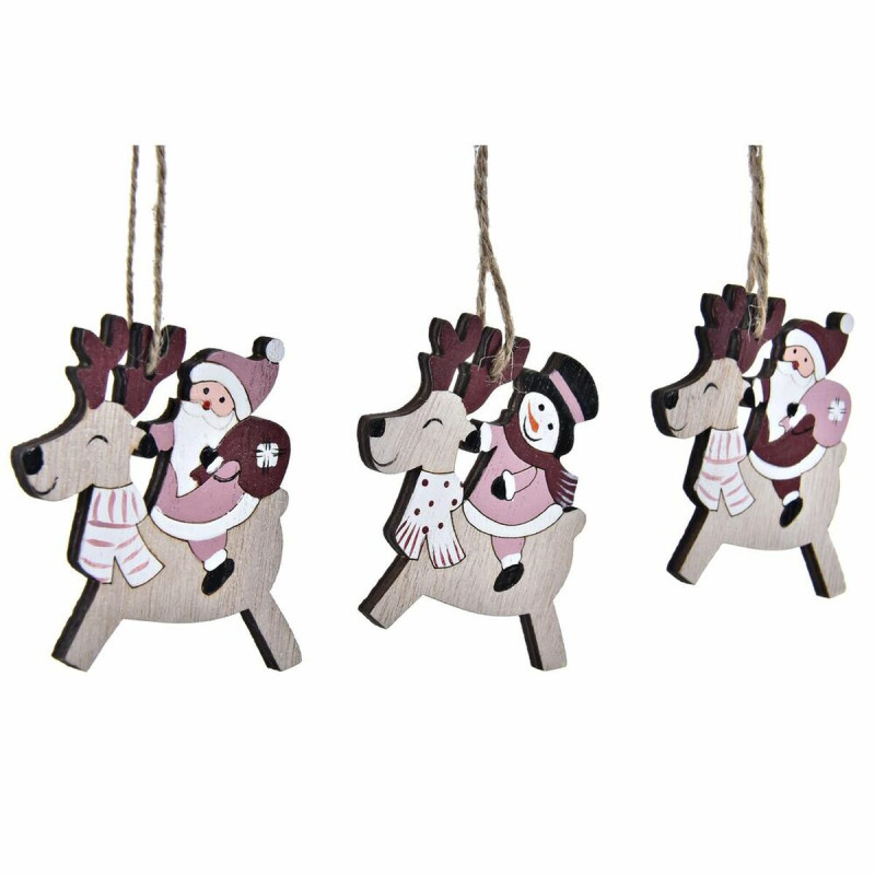 Image secondaire de Ensemble Décorations de Noël DKD Home Decor Bois MDF (21 x 8,2 x 1,5 cm) (8 cm) (2 Unités)