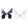 Décorations de Noël DKD Home Decor Polyester Papillon (2 Unités) (23 x 3 x 19 cm)