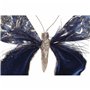 Décorations de Noël DKD Home Decor Polyester Papillon (2 Unités) (23 x 3 x 19 cm)