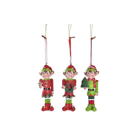 Décorations de Noël DKD Home Decor Résine Elfe (5 x 4 x 14 cm) (3 Unités)