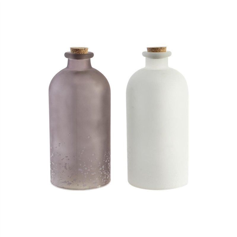 Décoration lumineuse DKD Home Decor Noël Marron Blanc (11 x 11 x 25 cm) (2 Unités)