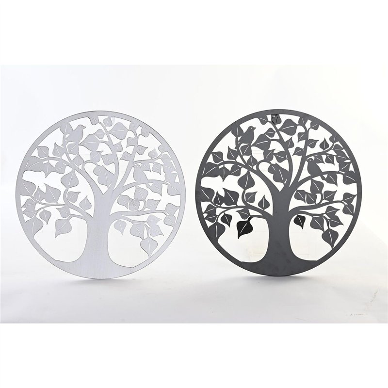 Décoration murale DKD Home Decor Arbre Métal Traditionnel (2 Unités) (40 x 1 x 40 cm)