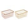Panier Multi-usages DKD Home Decor Métal Terre cuite Jaune Pin (30