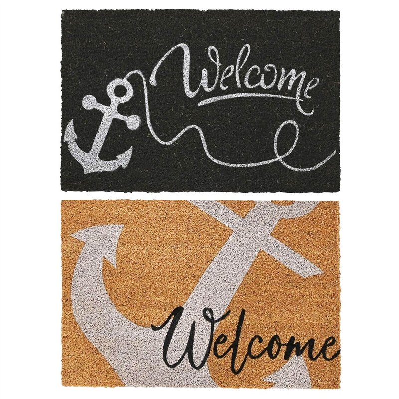 Paillasson DKD Home Decor Caoutchouc Multicouleur (60 x 40 x 1,5 cm) (2 Unités)