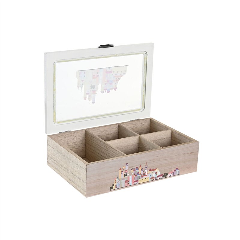 Image secondaire de Boîte pour infusions DKD Home Decor Verre Multicouleur Bois MDF (2 Unités) (23 x 15 x 7 cm)