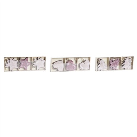 Décoration Suspendue DKD Home Decor Rose Rose clair Bois 6