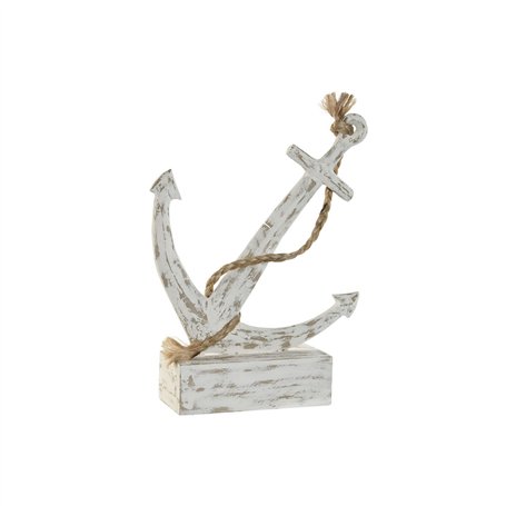 Figurine Décorative Home ESPRIT Blanc Ancre méditerranéen Décapé 31 x 7