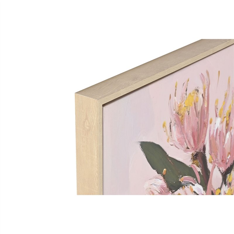 Image secondaire de Cadre Home ESPRIT Jaune Vert Rose Shabby Chic Vase 83 x 4,5 x 83 cm (2 Unités)