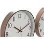 Horloge Murale Home ESPRIT Blanc Marron Naturel PVC 30 x 4 x 30 cm (2 Unités)