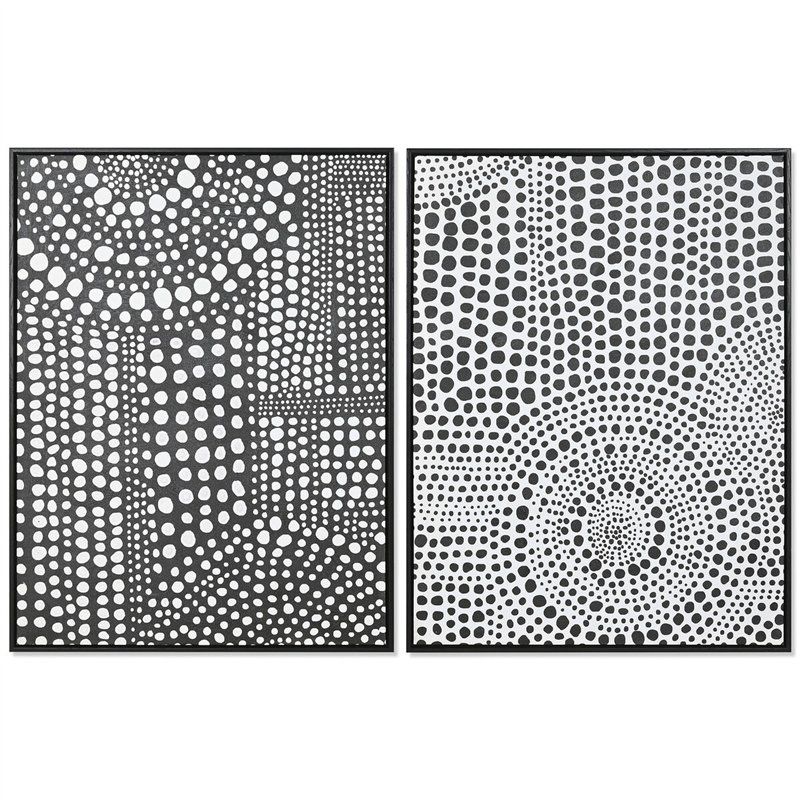 Cadre Home ESPRIT Blanc Noir Abstrait Moderne Laqué 60 x 3,5 x 80 cm (2 Unités)