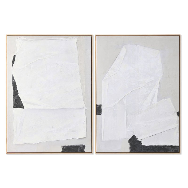 Cadre Home ESPRIT Blanc Noir Beige Abstrait 103 x 4,3 x 143 cm (2 Unités)