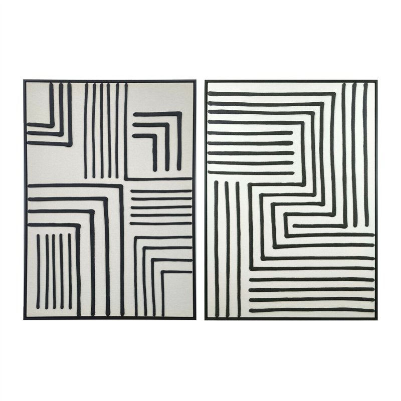 Cadre Home ESPRIT Blanc Noir Urbaine (2 Unités)