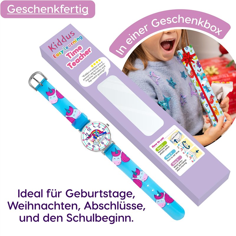 Image secondaire de Kiddus Montre Bracelet Éducative pour Enfants. Analogique avec Exercices. Mécanisme en Quartz Japonais