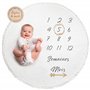 ODOXIA Couverture Etape Bébé en Français | Tapis Photo Rond Mois Garçon