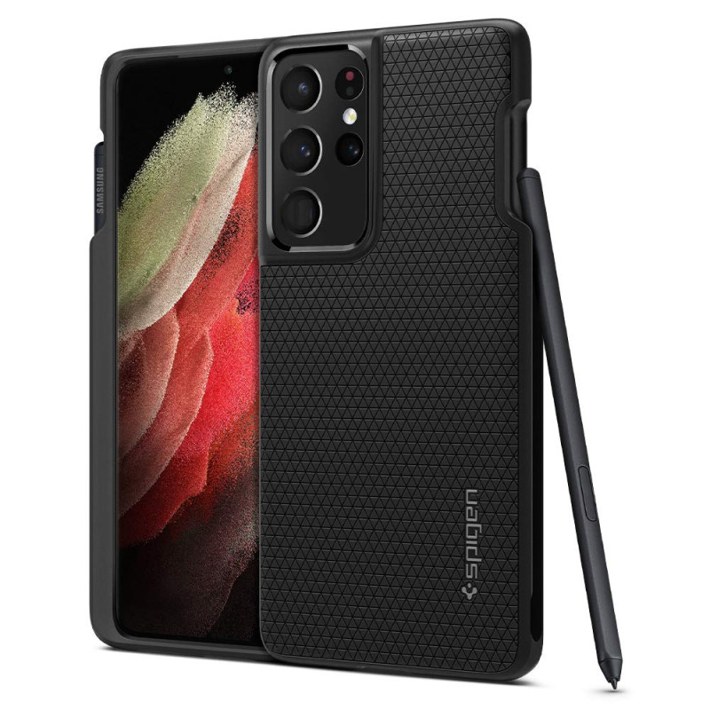 Spigen Liquid Air P Coque Compatible avec Samsung Galaxy S21 Ultra - Noir