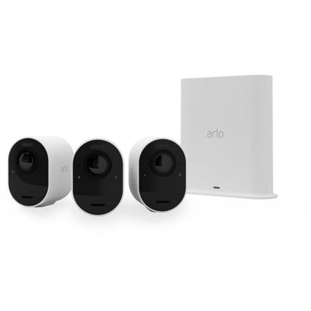 Arlo Ultra 2 - Pack de 3 caméras de surveillance Wifi sans fil - Blanc - 4K - Batterie de 6 mois- Champ de vision a 180°