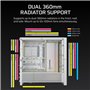 Boîtier PC - CORSAIR - Série FRAME 4000D RS ARGB - Moyen-tour - 3 ventilateurs ARGB - Blanc