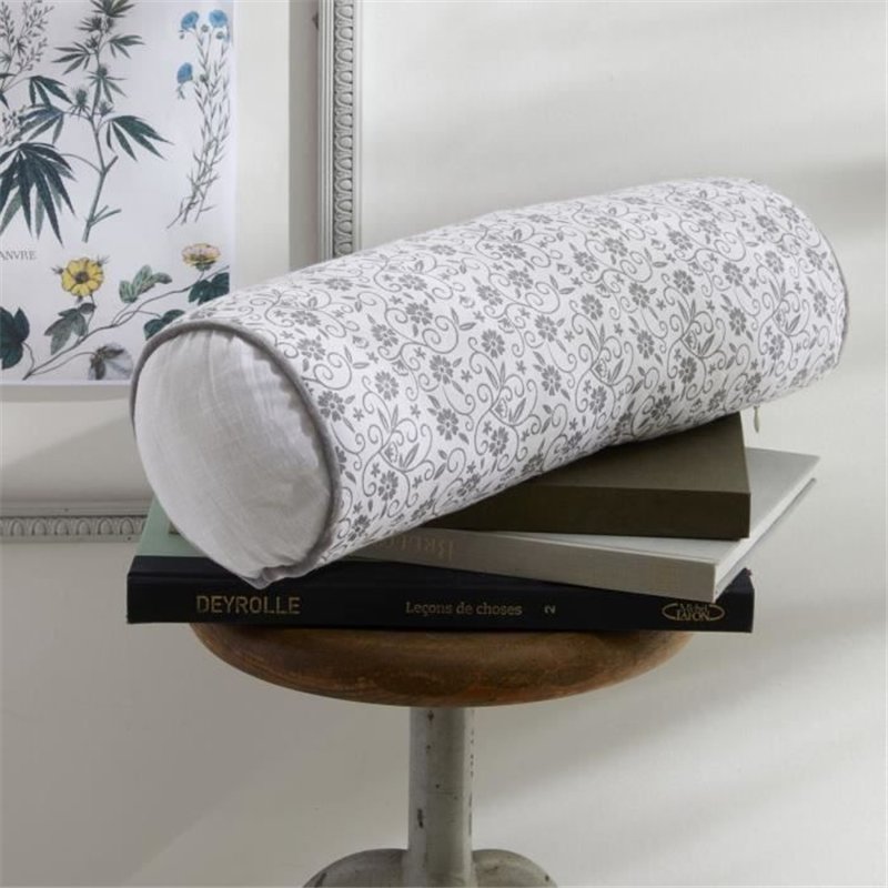 Coussin Polochon - TODAY - CHARME - Imprimé Craie Capucine - 45 x 15 cm