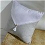 Coussin - TODAY - CHARME - Slub x Chambray x Pompon Capucune - 40 x 40 cm